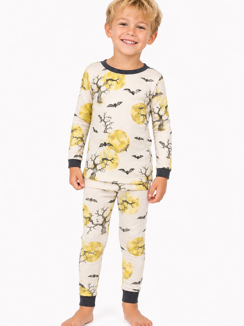 Burt’s Bees Kids Halloween Pajama Set 5T Moon Bats Trees Organic Cotton